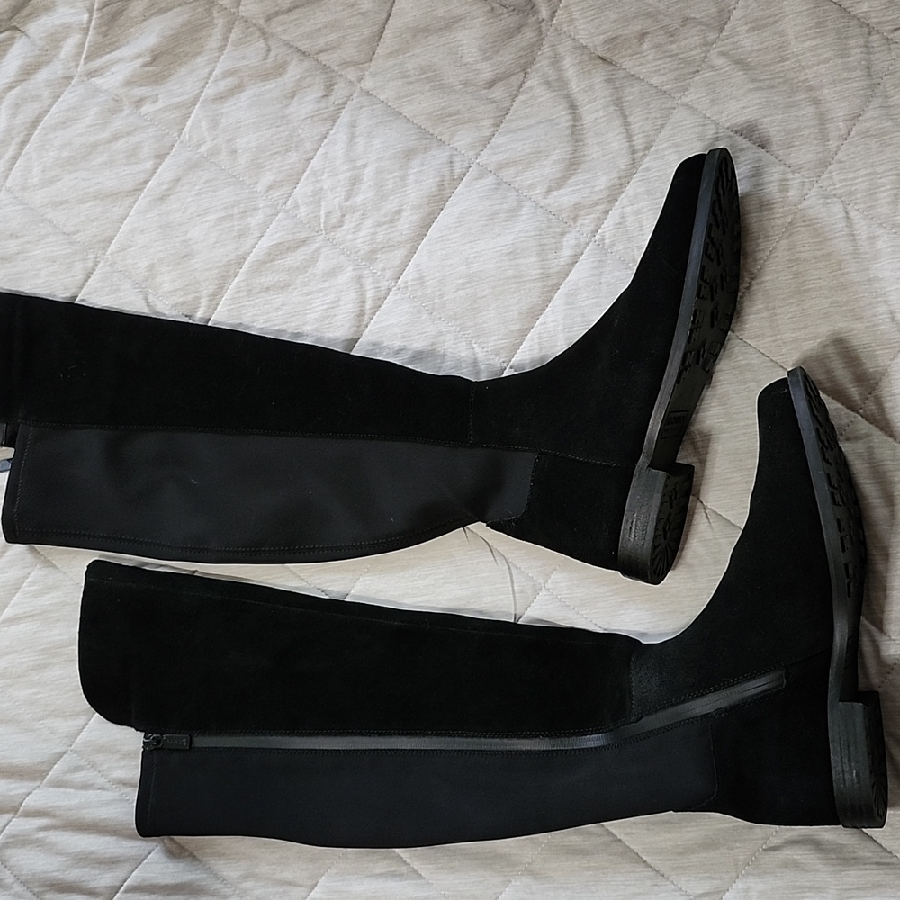 Blondo Black Suede Over the Knee Boots Stretch Pannel Womens 8M
